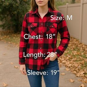 Northwest Territory Women’s M Red Black Buffalo Plaid Button Down Flannel